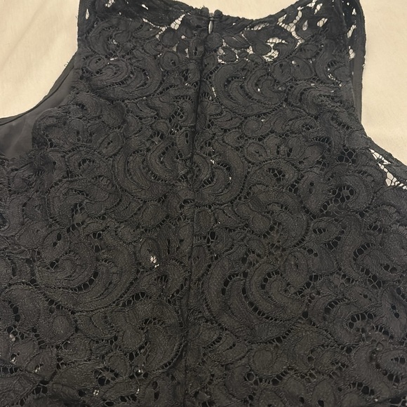 Haute Monde Black crochet Lace Overlay peplum Top SZ Large whimsigoth night out - Picture 11 of 11